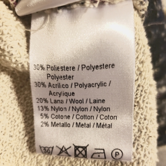 Peruzzi Cardigan Sweater Beige  Metallic Multi Colored Luxury Italian W-38 EUC - Picture 9 of 11